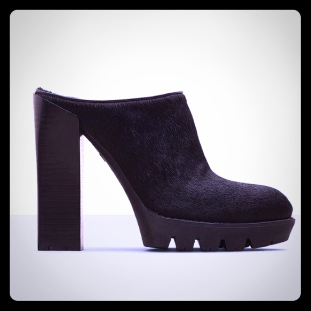Kenneth Cole calf hair lug sole mule